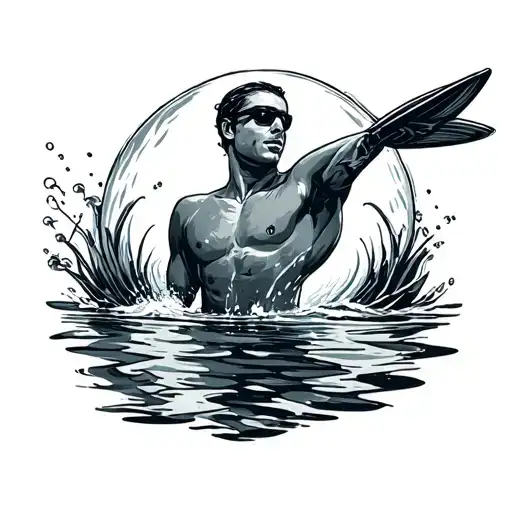 swimming as a profession travelling and photography as a hobby tattoo design idea