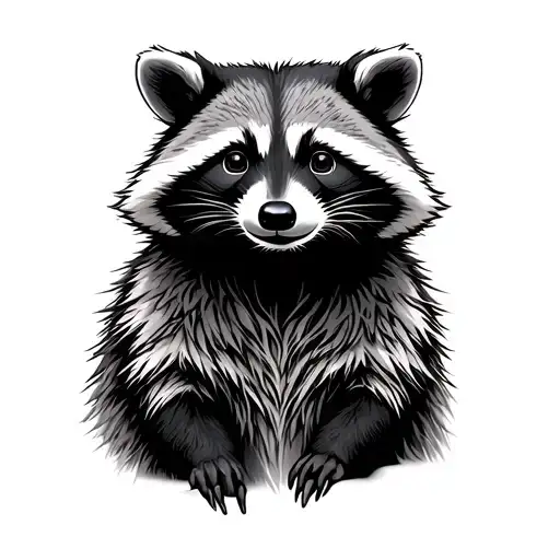tactical raccoon tattoo design idea