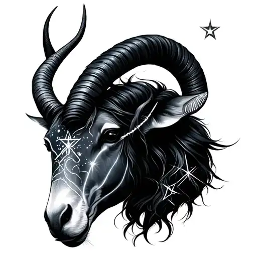 Capricorn, Sagittarius, Aries and Cancer stars   tattoo design idea