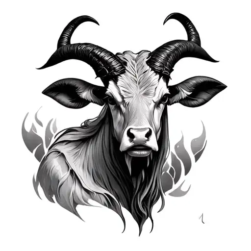 sims4 Cowplant Baphomet inspired creature tattoo design idea
