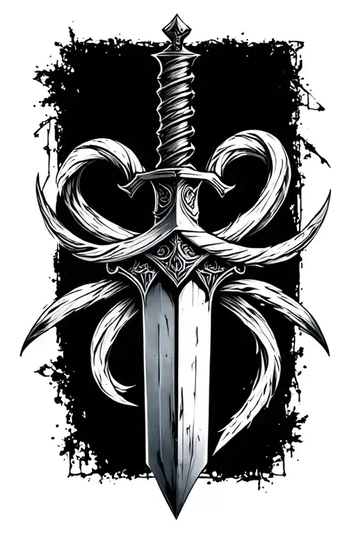 Skyrim dagger intertwined tattoo design idea