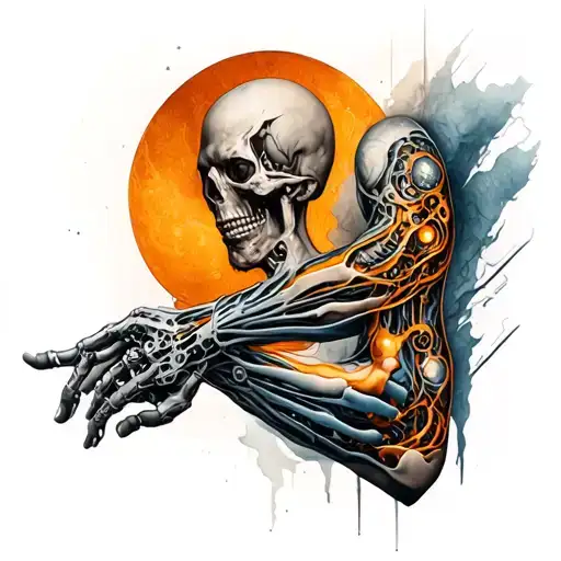 bio mechanical arm tattoo tattoo design idea