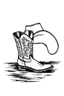 cowboy boots and cowboy hat memorial  tattoo design idea