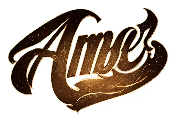 Amber names tattoo design idea