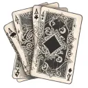 ace poker cards laying flat with only a corner lifted up showing the aces  tattoo design idea