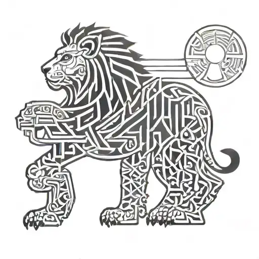 Assyrian Lion tattoo design idea