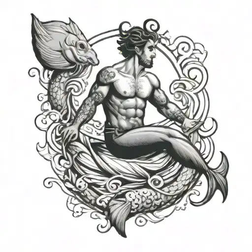 Gay Merman tattoo design idea