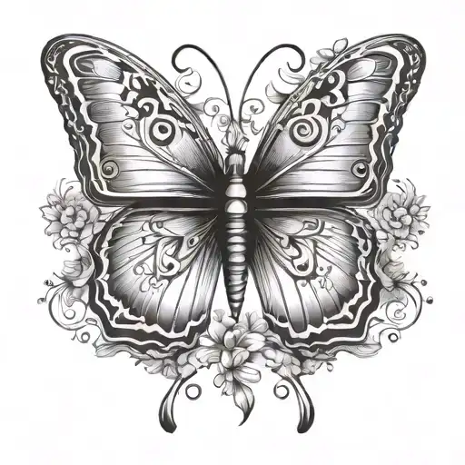 Bullet butterfly wings tattoo design idea