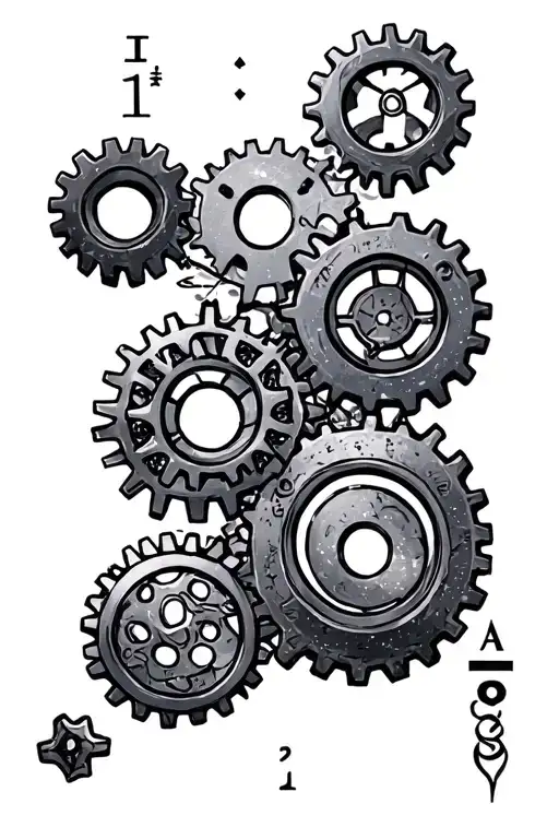 gears, math, galaxy, arm sleeve, medicine, fitness tattoo design idea