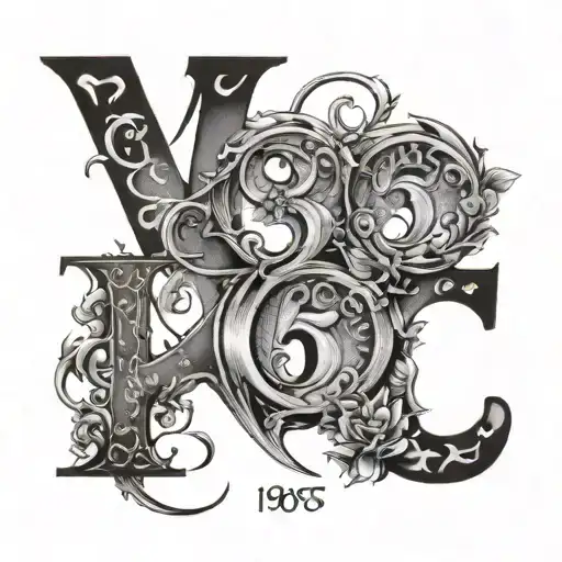 family numbers 1965 1973 2004 tattoo design idea
