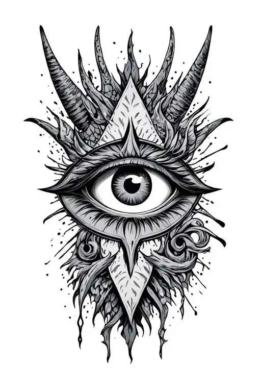 manipulative survivor, super empath, musculine design for men. against narcissist with an evil eye talisman.   tattoo design idea