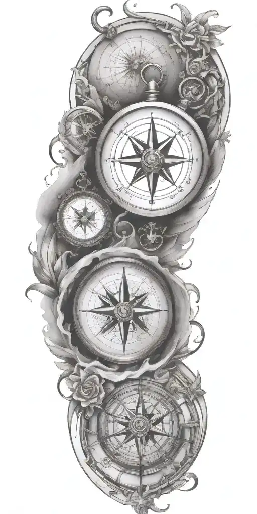 Compass tattoo design idea