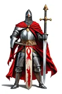 templar knight holding a sword tattoo design idea