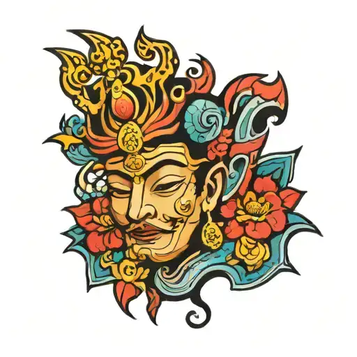 Tibetan tattoos Queen crown tattoo design idea