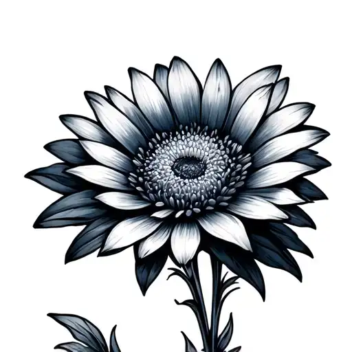 aster flower sapphire amazing grace tattoo design idea