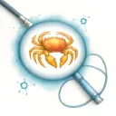A neotraditional tattoo of a crab constellation representing the client's zodiac sign Cancer, with a stethoscope wrapped around it to symbolize their occupation as a nurse. tattoo design idea