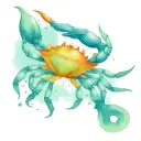 A neotraditional tattoo of a crab constellation representing the client's zodiac sign Cancer, with a stethoscope wrapped around it to symbolize their occupation as a nurse. tattoo design idea