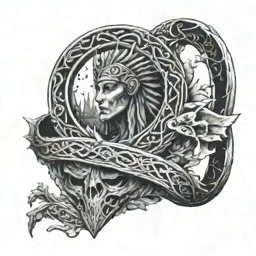 malenia elden ring and dark souls tattoo design idea