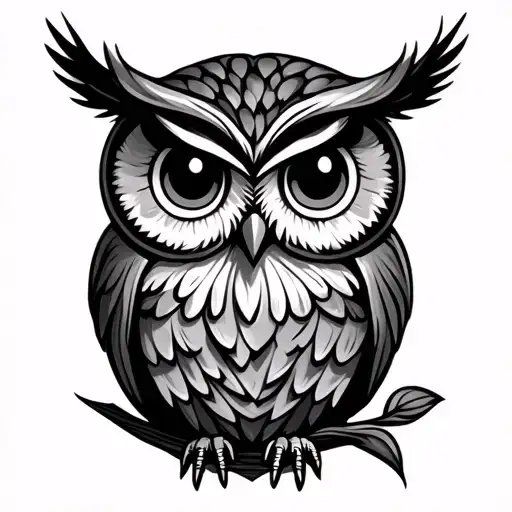 Cute Owl tattoo design idea