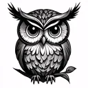 Cute Owl tattoo design idea