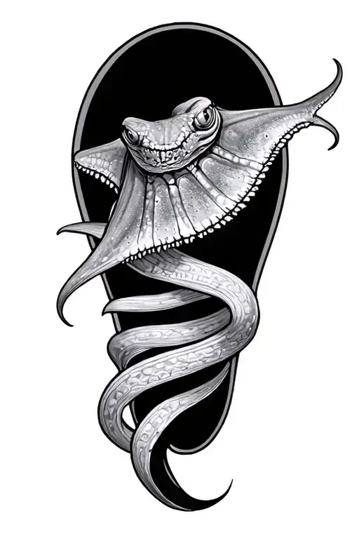 stingray tail wrapped around ankle tattoo design idea