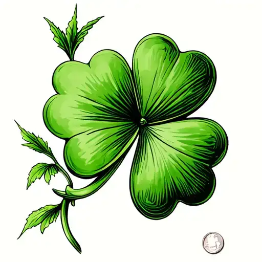 penny four leaf clover tattoo inspired tattoo design idea
