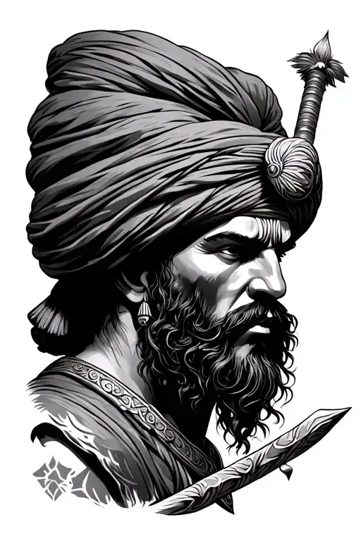 sikh warrior tattoo design idea