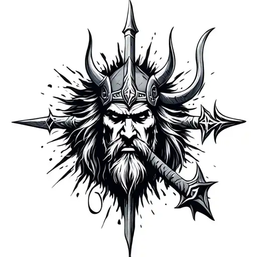 runes viking warrior tattoo design idea