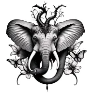 try to collage this creatures to create a unique tattoo elephant poison treemedusabutterfly maleficent semi colon  tattoo design idea
