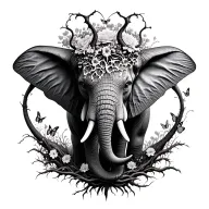 try to collage this creatures to create a unique tattoo elephant poison treemedusabutterfly maleficent semi colon  tattoo design idea
