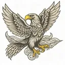 Viking eagle flying tattoo design idea