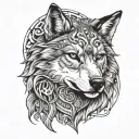 sigma wolf face tattoo design idea