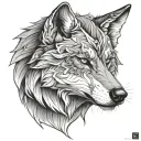 sigma wolf face tattoo design idea
