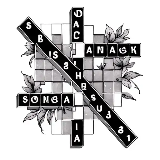 Crossword Puzzle tattoo design idea