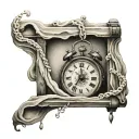 mama- Kind sand clock tattoo design idea