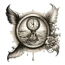 mama- Kind sand clock tattoo design idea