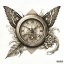 mama- Kind sand clock tattoo design idea