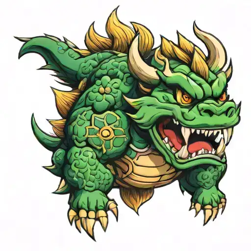 japanese bowser tattoo design idea