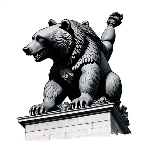 1986 berlin bear Victory Column Brandenburg tattoo design idea