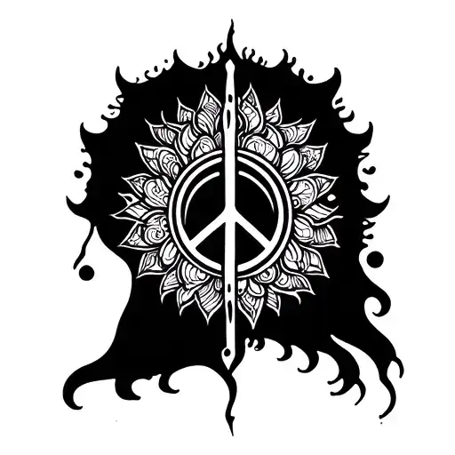 sanskrit breath peace tattoo design idea