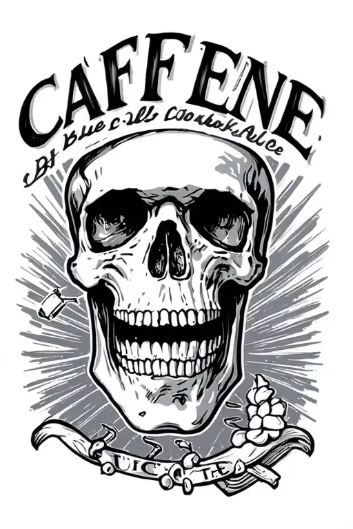 caffiene nicotine blue collar asshole tattoo design idea