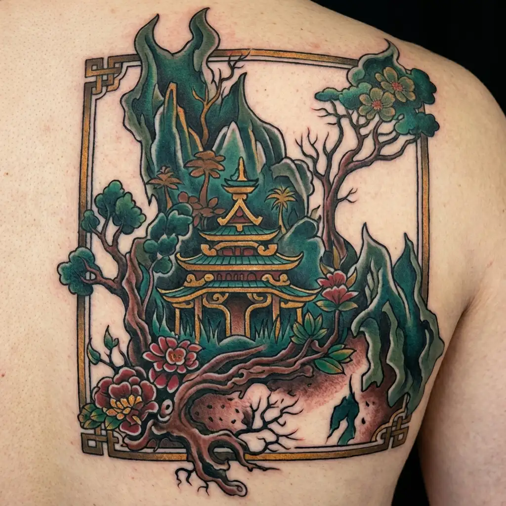 nepali tattoo containing forest tattoo design idea