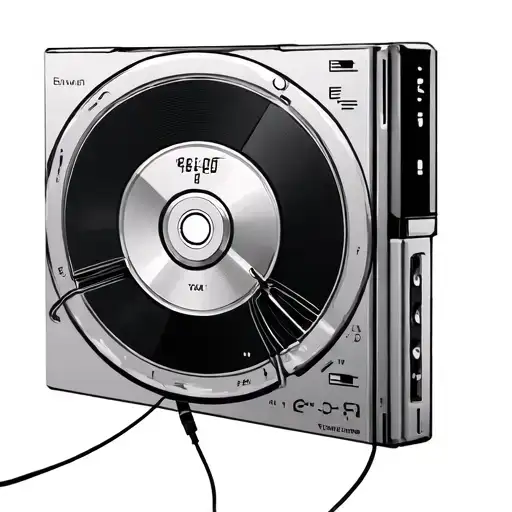 cd walkman with earphones tattoo design idea