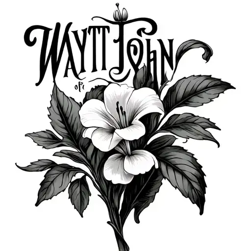 "Wyatt John" Lily Of The Valley And Hawthorn tattoo design idea
