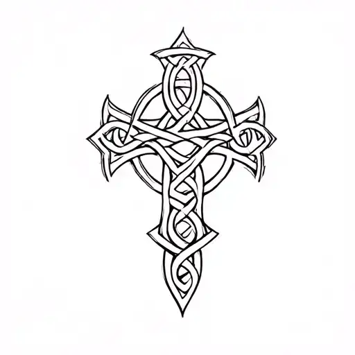 Roslets with a Celtic cross tattoo design idea
