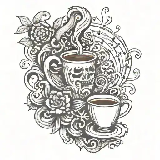 My idea of my tattoo is mixed with Music, Coffee, and Jesus. And its like flowing on my veins like blood   tattoo design idea