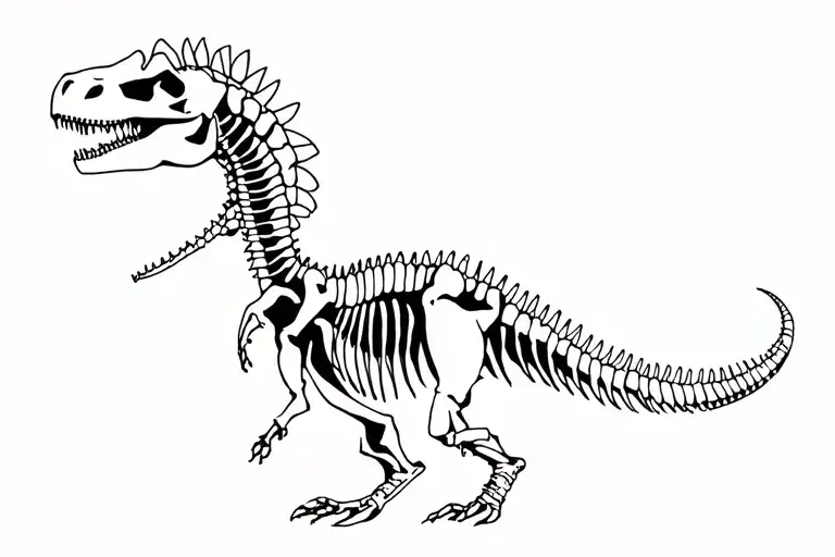 spinosaurus skeleton tattoo design idea