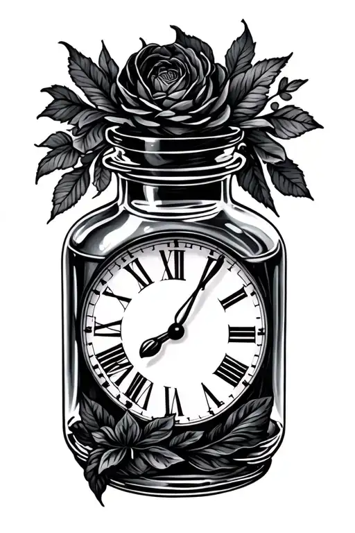 Time In A Bottle tattoo design idea