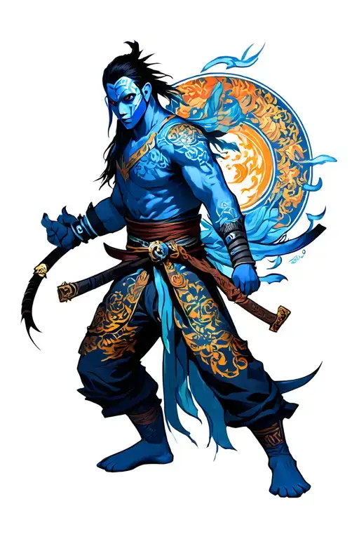 sub zero mortal kombat tattoo design idea