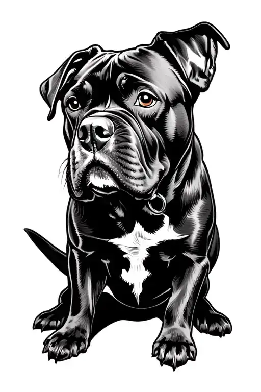 cane corso dog memorial tattoo design idea
